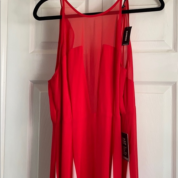 Express High Neck Godet Sleveless Maxi Dress - Picture 6 of 8